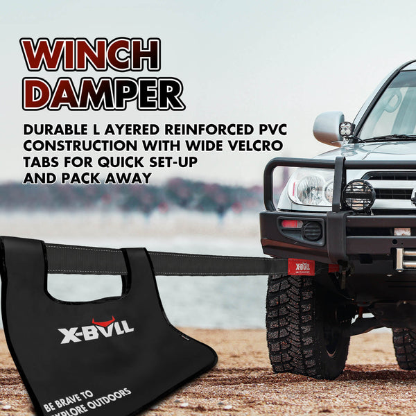 X-BULL Snatch Strap Soft Shackles Kinetic Recovery Rope Folding Shovel Survival