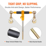 VEVOR Ratchet Chain Binder, 0.9-1.27 cm Heavy Duty Load Binders, with G80 Hooks 5443 kg Secure Load Limit, Labor-saving Anti-skid Handle, Tie Down Hauling Chain Binders for Flatbed Truck Trailer, 4 Pc