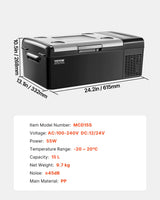 VEVOR Portable Car Refrigerator Freezer Compressor 15L Single Zone for Car Home