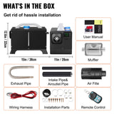 VEVOR Diesel Air Heater 8KW, All in One 12V Truck Heater, Parking Heater with Black LCD, Remote Control, Fast Heating Diesel Heater for RV Truck, Boat, Bus, Car Trailer, Motorhomes